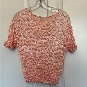 90s Y2K Peach Magic Bubble Popcorn Top